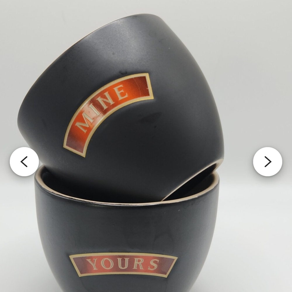 Baileys Black 'Mine Yours' Ceramic Mugs